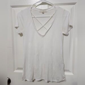 Urban Outfitters White T-Shirt with criss-cross detail